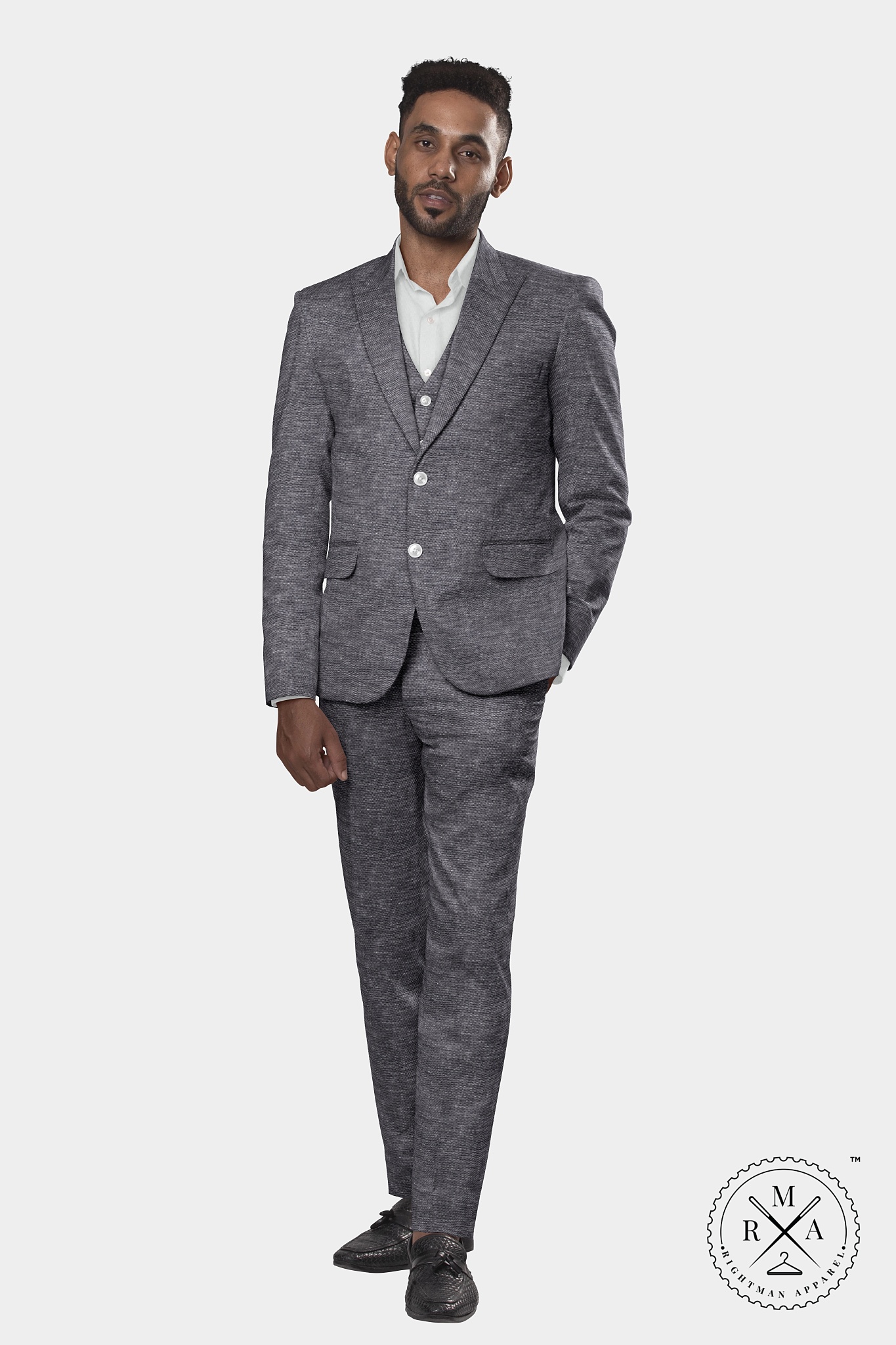 Moonlit Grey Three Piece Suit SU255